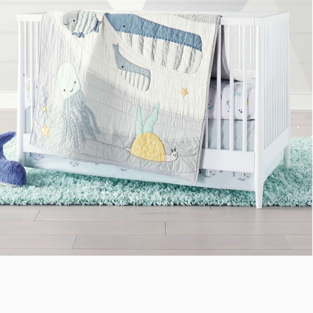 Crate And Kids Gray and Blue Nautical Quilt - Under The SEA